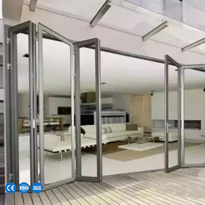 Porte pliante en aluminium de qualité supérieure, double vitrage, verre de sécurité, résistante aux intempéries, facile à utiliser, pour appartement - Product Image 2