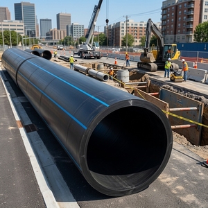 Tubería de HDPE de Gran Diámetro, Pehd Tuyau, 630 mm, 800 mm, 1000 mm, 1200 mm, 1600 mm, 2000 mm, PE100, para Suministro de Agua, Drenaje, Proyectos Mineros - Product Image 1