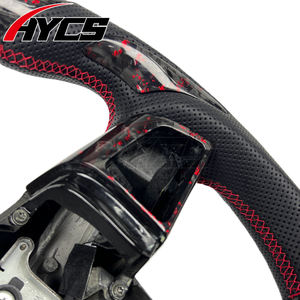 Volante Deportivo de Fibra de Carbono Forjado Rojo con LED e Indicador de RPM para <span class=keywords><strong>Cadillac</strong></span> CTS, CTSV, CTS-<span class=keywords><strong>V</strong></span>, CT4, CT5, ATS, ATSV, con Función de Calefacción - Product Image 5