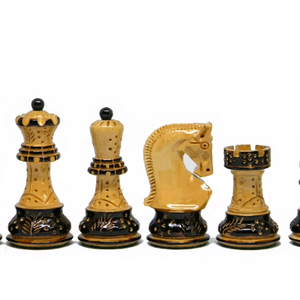 Jeu d'échecs en bois de qualité supérieure, taille King, 95 mm, zèbre brûlé, Staunton, jeu de société de table de qualité supérieure pour l'intérieur - Product Image 1