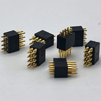 Connecteur Pogo Pin en laiton plaqué or noir, pas de 1,27 mm, type F, 8 broches mâle, à ressort, THT, 3A, 12V, 10k cycles, résistant à la brume salée 72H, 50 mOhm
