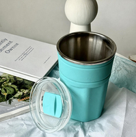 Gobelet isotherme réutilisable avec ouverture de remplissage d'eau et couche de refroidissement congelable
