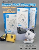 Pengisi Daya USB Type-C PD QC3.0 120W Kustom 1 Port (USB + Type-C) OTP Adaptor Dinding Colokan EU/US/UK untuk // 5V3A