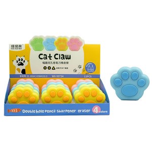 Gomme en forme de patte de gros <span class=keywords><strong>chat</strong></span> et <span class=keywords><strong>taille</strong></span>-<span class=keywords><strong>crayon</strong></span> double en plastique pour enfants avec motif de nuage nouveauté papeterie mignonne en gros - Product Image 6
