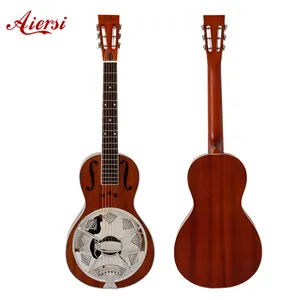 China low budget price custom made Aiersi brand Mahogany Body wooden Parlor Resonator Acoustic Guitar string instruments