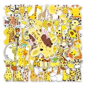 Vi-50 Uds zhaobao troquelado lindo Paquete de pegatinas de <span class=keywords><strong>jirafa</strong></span> para niños portátil teléfono equipaje <span class=keywords><strong>vinilo</strong></span> L pegatinas decorativas impermeables - Product Image 3
