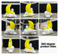 Modèle de lapin gonflable personnalisé, lune gonflable géante pour la publicité du Festival de la Mi-Automne, décoration gonflable