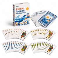 Jeu de cartes espagnoles personnalisées avec logo, 48 cartes, papier couché 300 g/m², finition mate, boîte à rabat, jeu de cartes de casino