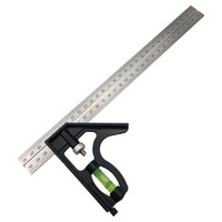 Équerre combinée Try Square 300 mm (12 pouces) en acier inoxydable réglable avec niveau à bulle pour la mesure en menuiserie
