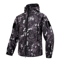Chaqueta Táctica con Capucha para Exteriores, Cálida, de Softshell, con Bolsillos con Cremallera Seguros para Entrenamiento de Campo y Uso Diario