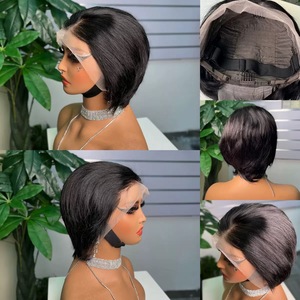 Pelucas de Cabello Humano 100% al por Mayor, Peluca de Corte Pixie sin Pegamento con Frente de Encaje 13*4 para Mujer, Proveedor Líder, Envío Directo, Logotipo Personalizado - Product Image 2