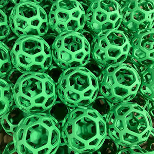 Balle de jeu pour animaux de compagnie en caoutchouc durable, balle creuse en <span class=keywords><strong>maille</strong></span> pour chien, balle rebondissante en caoutchouc non toxique pour les mâchoires agressives, nettoyage des dents - Product Image 2