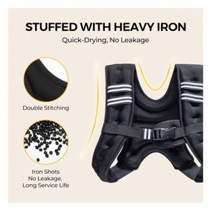 Gilet lesté pour l'entraînement, la marche, la course à pied, le jogging, avec option de coussinets en tissu EVA réglables et résistants, 20 oz - Product Image 3