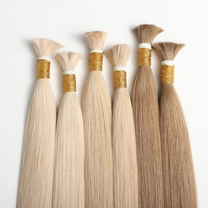 Extension per Capelli Sciolti Remy Umani Russi Biondi Qualità di Lusso Bianco Platino con Cuticole Allineate al 100% per Saloni - Product Image 3