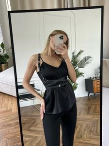 PUレザーパンクスタイルボンデージギアセクシーナイトクラブボディハーネスウエストストラップ付きボンデージベルト脚バンドウエストチェーン付き - Product Image 4