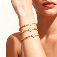 Bracelet en acier inoxydable à quatre feuilles de trèfle, nouvelle mode transfrontalière européenne et américaine, fourni par le fabricant, polyvalent