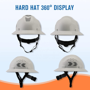 ANSI/ISEA Z89.1-2014 HDPE 전체 챙 건설 안전 헬멧 타입 1 클래스 C 반사 스티커 쿨 벤트 조정 가능한 하드 모자 - Product Image 3