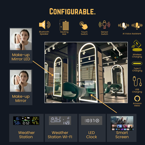 Espejo de tocador LED inteligente para Salón | Control de voz | Integración de aplicaciones | WiFi - Product Image 3
