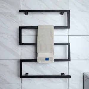2020 최신 디자인 매트 블랙 벽 마운트 욕실 타올 온열 수건 랙