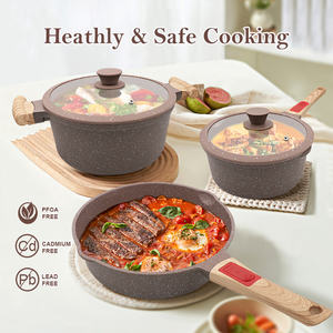 ชุดเครื่องครัวอลูมิเนียมหล่อ13ชิ้นชุดกระทะเคลือบเซรามิกและหม้อพร้อมที่จับแบบถอดได้ - Product Image 2