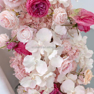 Chemin de fleurs décoratif en soie pour allée de mariage, toucher réaliste, pour scène d'événements scolaires et célébrations - Product Image 2