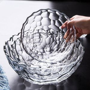 <span class=keywords><strong>Bol</strong></span> à salade en verre transparent Hxglass, finition craquelée, grande capacité, utilisation pour les fêtes, design minimaliste, écologique, passe au lave-vaisselle - Product Image 3