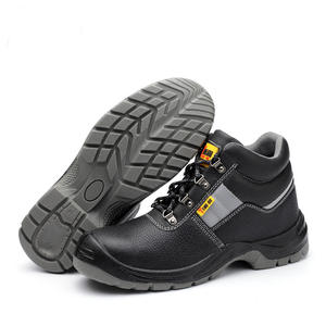 <span class=keywords><strong>Scarpe</strong></span> da Lavoro per Uomo in Vera Pelle Nera con Puntale in Acciaio Antiperforazione per Edilizia a Prezzo di Fabbrica - Product Image 1