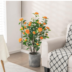Arbre de Camélia Artificiel <span class=keywords><strong>en</strong></span> Gros d'Usine, Plantes Fleuries Artificielles, Faux Arbre à Fleurs <span class=keywords><strong>en</strong></span> <span class=keywords><strong>Pot</strong></span> pour Intérieur/Extérieur - Product Image 2