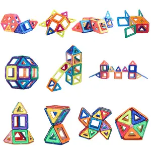 3D DIY Construction Toys Plastic Magnetic Building Blocks Set Magnetic Tiles Magnet Kids Toys Color Box
