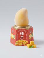 Boîte de crème glacée fruitée certifiée Halal OEM, pêche, mangue, citron, chocolat, pour la vente en gros