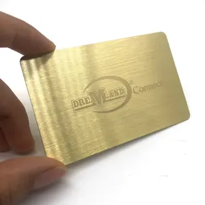 Werks-Anpassung Premium Gold Edelstahl Aluminiumlegierung Metall Visitenkarte mit Logo Lasergravur