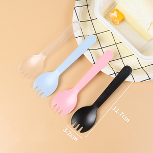 Cuchillos de Plástico PS Más Vendidos, Envueltos Individualmente para Higiene y Protección Contra el Polvo, Cuchara-Tenedor Desechable Multicolor para Pastel - Product Image 2