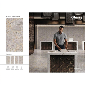 Carreaux de porcelaine polie à motif marbré Vistaar Iris Crema 60x120cm pour intérieurs résidentiels élégants - Product Image 3