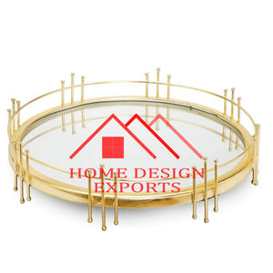 Bandeja de espejo de tocador niquelado de Material de latón para hoteles y restaurantes domésticos 2024 nuevo diseño bandeja de tocador de espejo superventas - Product Image 2