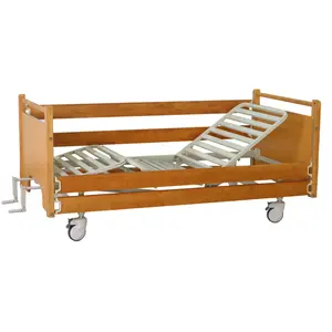 Hot Product Medical Furniture 2 Crank Home Care Bed Adjustable Wooden Patient Bed For Sale