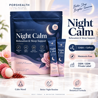 Capsules de soutien naturel au sommeil, thé, théanine, magnésium, mélange botanique, saveur raisin, végétalien, sans gluten, 90g, marque privée, OEM, ODM