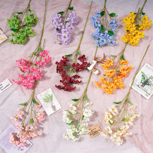 Bouquets de fleurs artificielles en forme de trompette, fleurs en soie, décorations de mariage, ornement de salon, vente en gros - Product Image 1