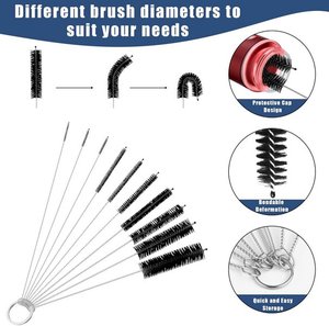Glass Tube Pipe Cleaners <b>Brush</b> Kit Long Handle Nylon Tube Cleaning <b>Brushes</b> Home Cleaning Supplies for <b>Bottle</b> Funnel Cleaner - Product Image 3