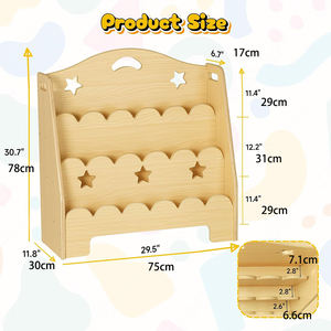 Étagère à livres Montessori à 3 niveaux, bibliothèque en bois pour enfants, organisateur <span class=keywords><strong>de</strong></span> livres pour tout-petits, garderie, crèche - Product Image 2