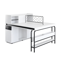 Nouvelle table de bureau moderne, durable et réglable, avec bureau financier pour quatre personnes et ensemble de chaises de bureau pour six employés