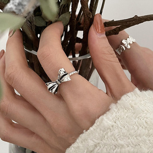 Bowknot <b>Silver</b> <b>Ring</b> For Women Index Finger Fashion Jewelry Gift - Product Image 4