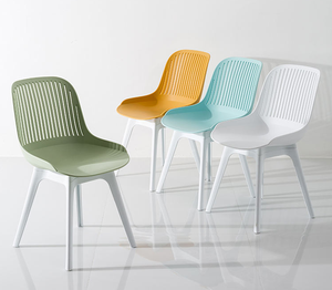 Chaise de salle à manger moderne en plastique léger et écologique avec dossier perforé pour la maison, l'école et les restaurants - Product Image 6