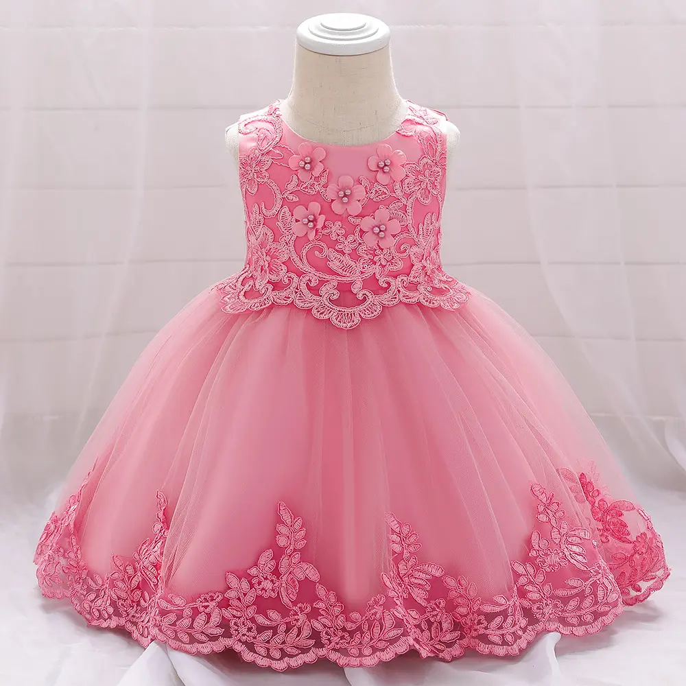 Wholesale Kids Clothes Special Little Girl Baby Beaded Embroidered Sleeveless Party Princess Dress Flower Girls Dresses