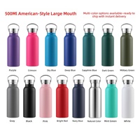 Bouteille isotherme sous vide en acier inoxydable 304 de 500 ml, style américain, grande capacité, isolation thermique 6-12 heures, pour l'extérieur