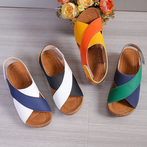 YX New Style Hot Designer Heavy Duty Light Weight Fashion <b>Women</b> Ladies Summer Solid <b>Leather</b> Outdoor Casual <b>Leather</b> Sandals - Product Image 4