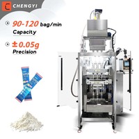 Machine d'emballage entièrement automatique à 3 voies pour poudres d'électrolytes, machine de remplissage multi-voies de sachets pour poudres de compléments alimentaires en stick
