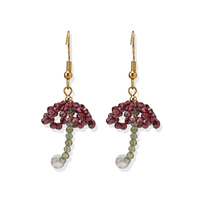84 types de boucles d'oreilles pendantes en perles de pierre naturelle tressées, faites à la main, en forme de méduse, parapluie, libellule, bijoux cadeaux pour femmes