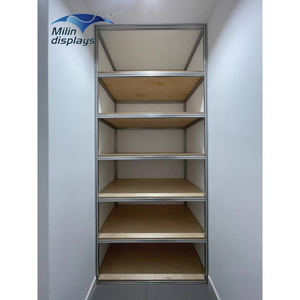 Aluminum Frame Heavy Duty Supermarket Dunnage <strong>Rack</strong> &amp; Wall Shelves for Home Decor Exhibition Shelving Office Retail Store - Product Image 4