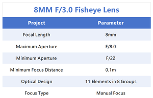 เลนส์ฟิชอาย 8.0 มม. F/8-F22 ฟูลเฟรม สำหรับกล้องโฟกัสแมนนวลที่ใช้งานร่วมกันได้ สำหรับการถ่ายภาพบุคคลและภาพทิวทัศน์ - Product Image 6