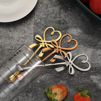 LFS 304 acier inoxydable arc créatif or cuillère à café cuillère à remuer cuillère en forme de coeur
